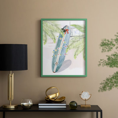 «So Cali Christmas Collection B», reproduction encadrée - bois massif