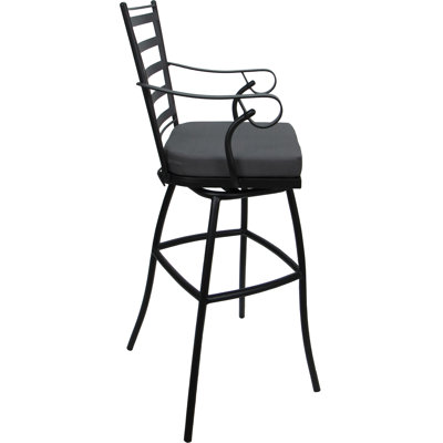 Tabouret de bar d'extérieur très haut avec accoudoirs