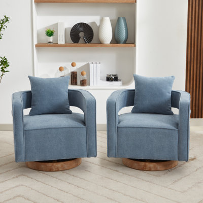 Chicopee 29.2" Wide Swivel Barrel Chair (Set of 2)
