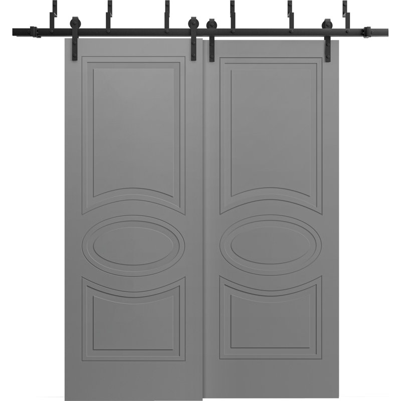 Porte de grange en bois, 48 po x 80 po, Argent