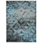 Tapis bleu océan délavé à motif treillis 5 pi x 7 pi