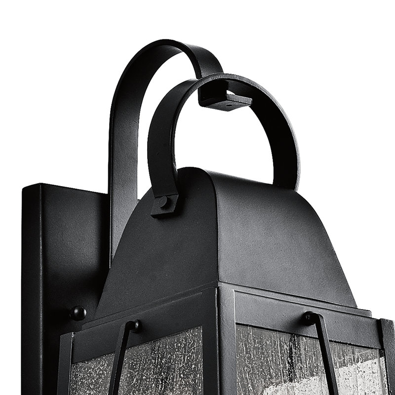 Lanterne murale d'extérieur noire texturée 1 lumière Tolerand 17,75 po, H 17,75 po x l 7,75 po x P 8,50 po