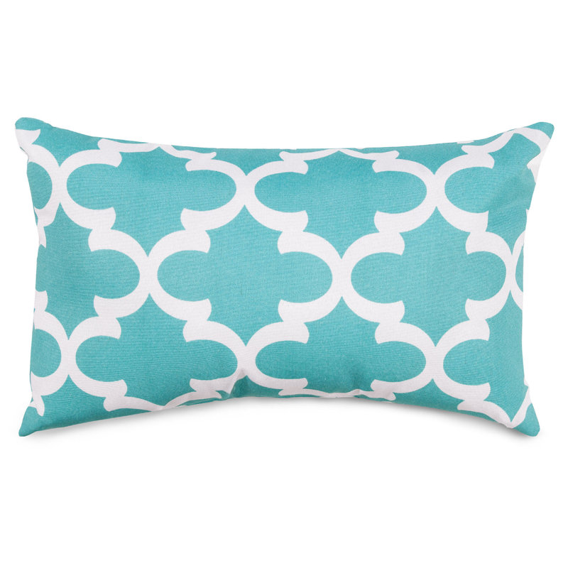 Housse et insert de coussin rectangulaire d'extérieur Trellis, sarcelle