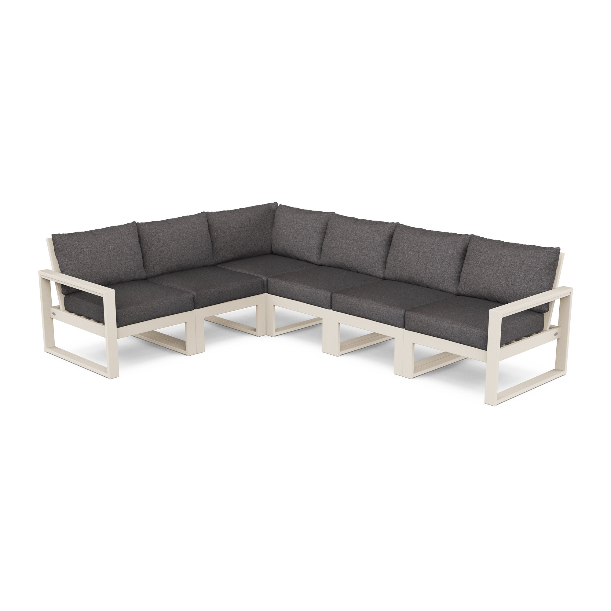 Edge 110.5'' Wide L-Shaped Patio Sectional with Cushions, Sand, Ash Charcoal Revolution®