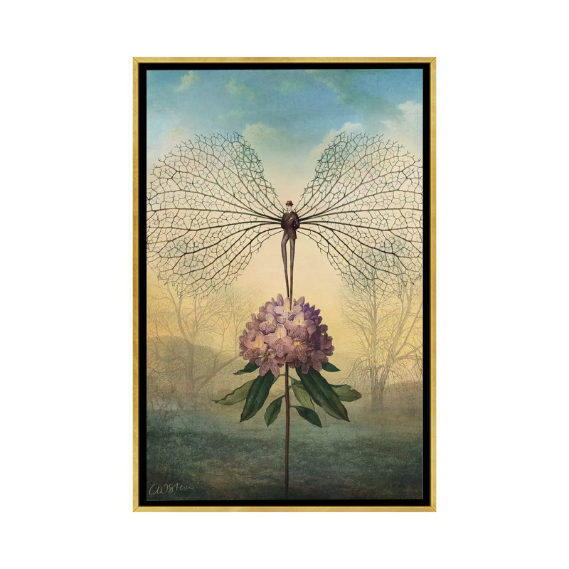«Morning Flight» par Catrin Welz-Stein - impression d'art graphique, Toile encadrée d'or, H 40 po x l 26 po x P 1,5 po