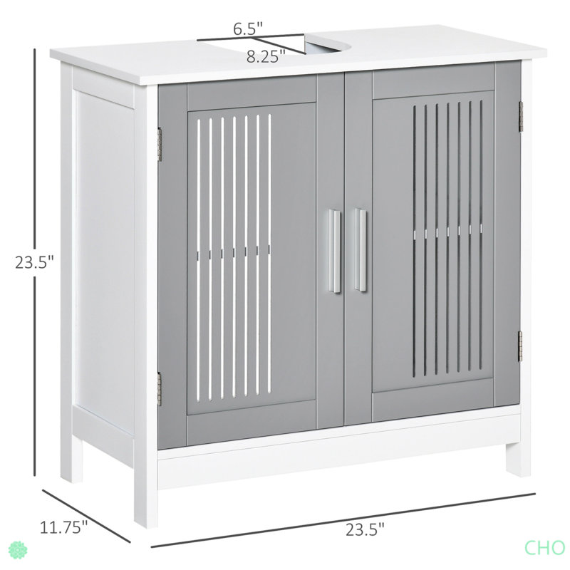 Armoire moderne sous le lavabo avec 2 portes, armoire de salle de bain piédestal sous le lavabo, meuble-lavabo avec tablettes réglables