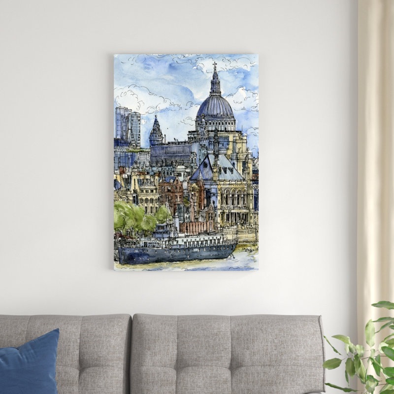 Scène de ville X, H 36 po x l 24 po x P 1,25 po