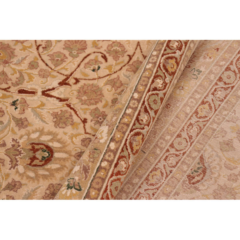 Tapis ivoire / brun clair en laine Parmila - 8 pi 0 po x 10 pi 2 po