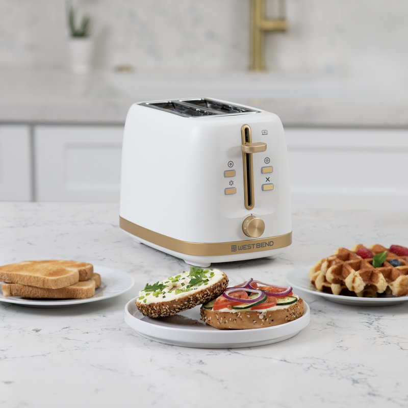 West Bend Timeless 2-Slice Toaster, in White/Gold, White