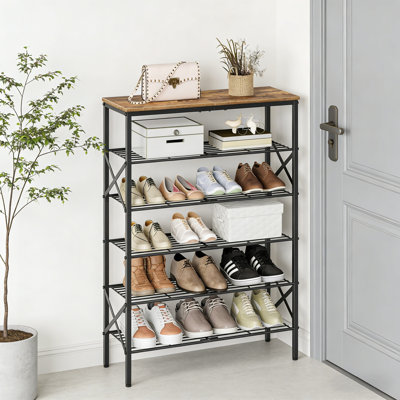 Range-chaussures de grande capacité de style industriel
