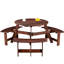 Table de pique-nique d'extérieur pour 6 personnes - trou de parasol, 3 bancs intégrés, imperméable, pour la cour arrière avec bancs