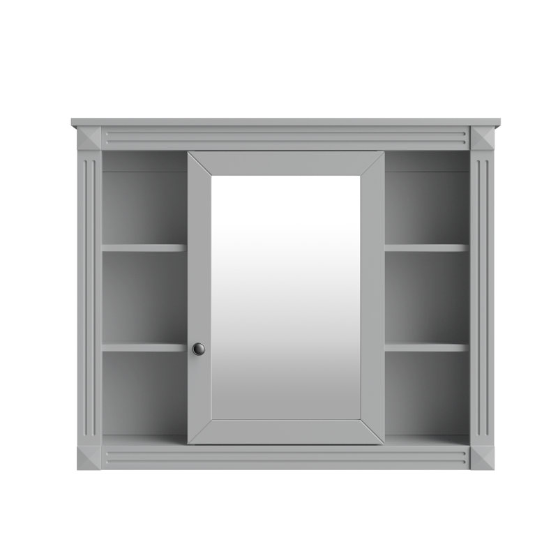 Armoire de rangement murale de salle de bain 35 po x 28 po, Gris