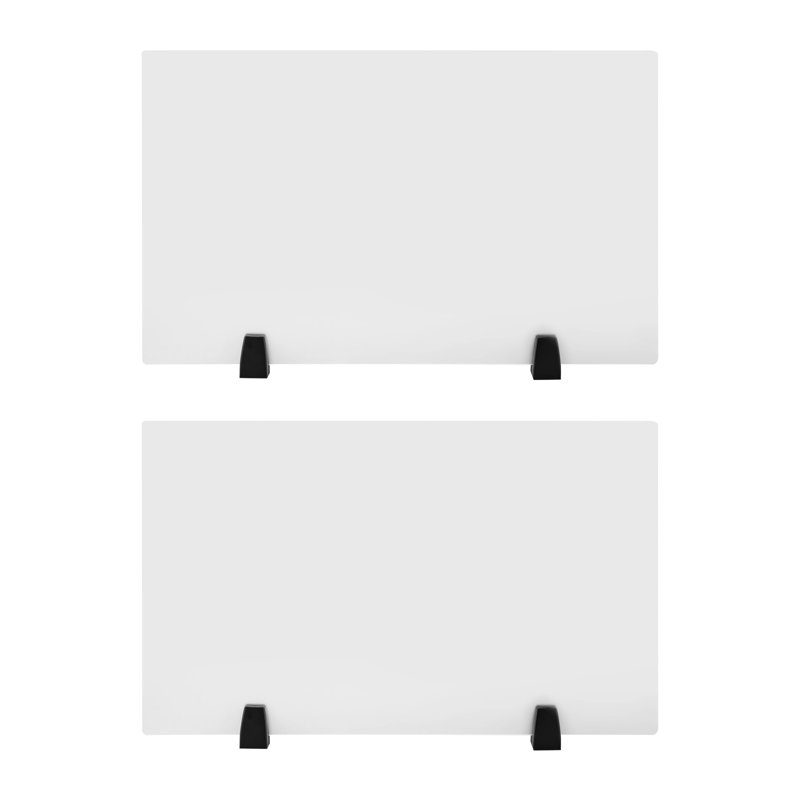 Frosted Acrylic Clamp-On Desk Privacy Panels, 30 x 18 Inch