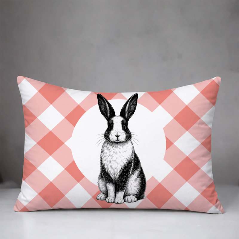 Oreiller réversible intérieur / extérieur Rabbit, 25x18, Peach