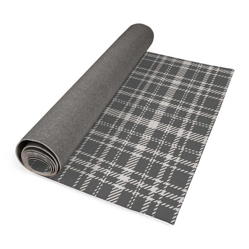 Rocky Tartan Non-Slip Outdoor Rug, Runner 2'6" x 8'