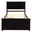 Lit plateforme simple avec 2 tiroirs roulants et structure robuste, espresso-364639732