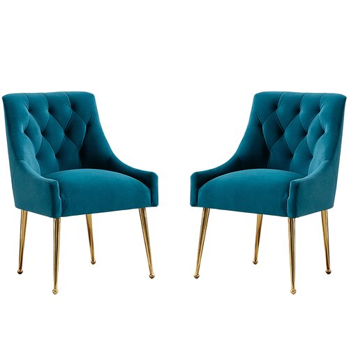 Rosdorf Park Agita Velvet Tufted Upholstered Arm Chair & Reviews | Wayfair