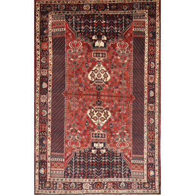 Tapis traditionnel rouge / noir Enedino