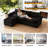 111" Wide L-Shaped Corduroy Modular Sectional Sofa With Ottoman, No Assembly Needed-581127573