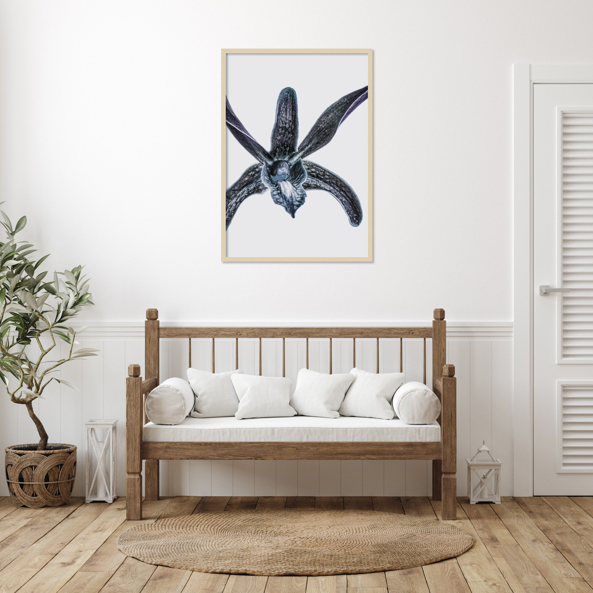 Orchid by Shot by Clint Wood Framed Wall Art Print, 41" H x 29" W, Brown
