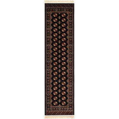 Traditional Hinshaw Runner Rug Black Colour