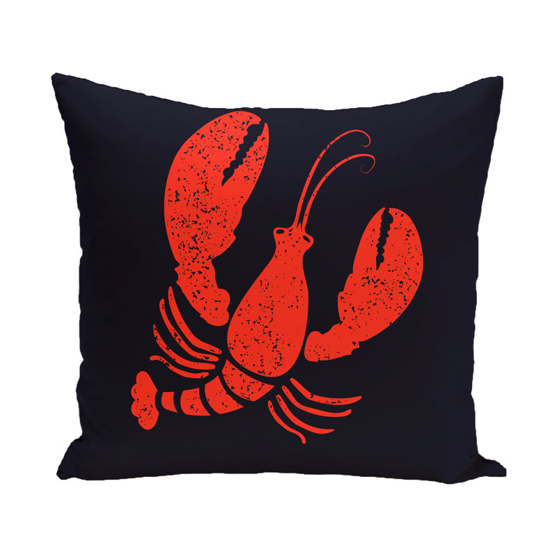 Housse de coussin pour l’extérieur carrée Lobster, Bleu marine, 20 po x 20 po