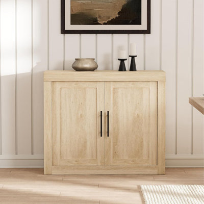 Buffet Mid-Century moderne avec 2 portes et console média en bois pour le salon