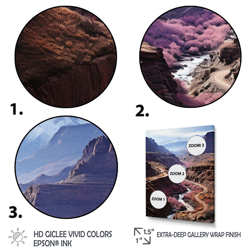 Barra Canyon Endless Journey V - reproduction sur toile, H 20 po x l 12 po x P 1 po, Cadre flottant doré