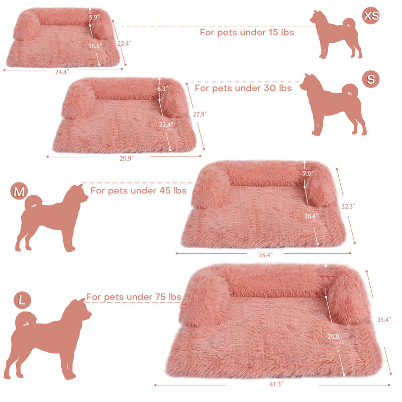 Lit pour chien Calming, Moyen (l 35,4 po x P 32,3 po x H 7,9 po), Rose