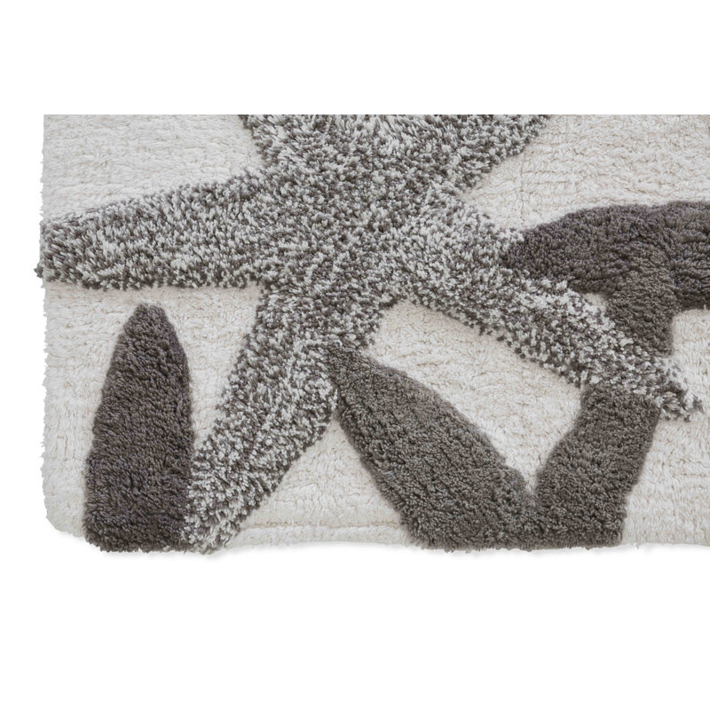 Sunbriar Cotton Blend Bath Rug, Gray