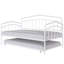 Lit de jour simple en métal avec lit gigogne, sans sommier, cadre antibruit, assemblage facile, design moderne, blanc