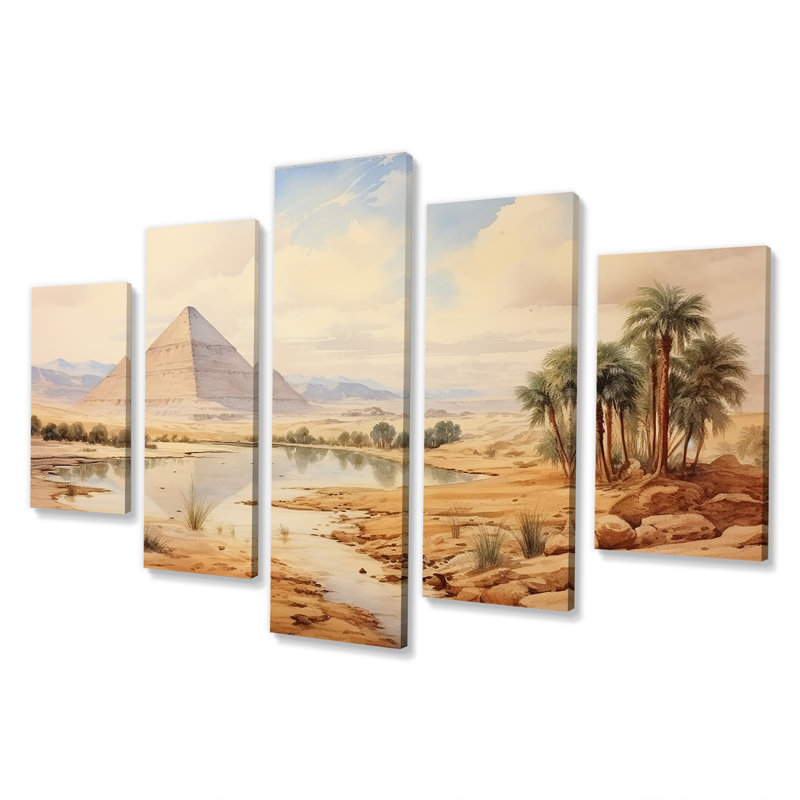 Ancienne pyramide égyptienne, art mural multi-panneaux égyptien