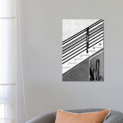 Black California Series - Climbing Stairs - Wrapped Canvas Print