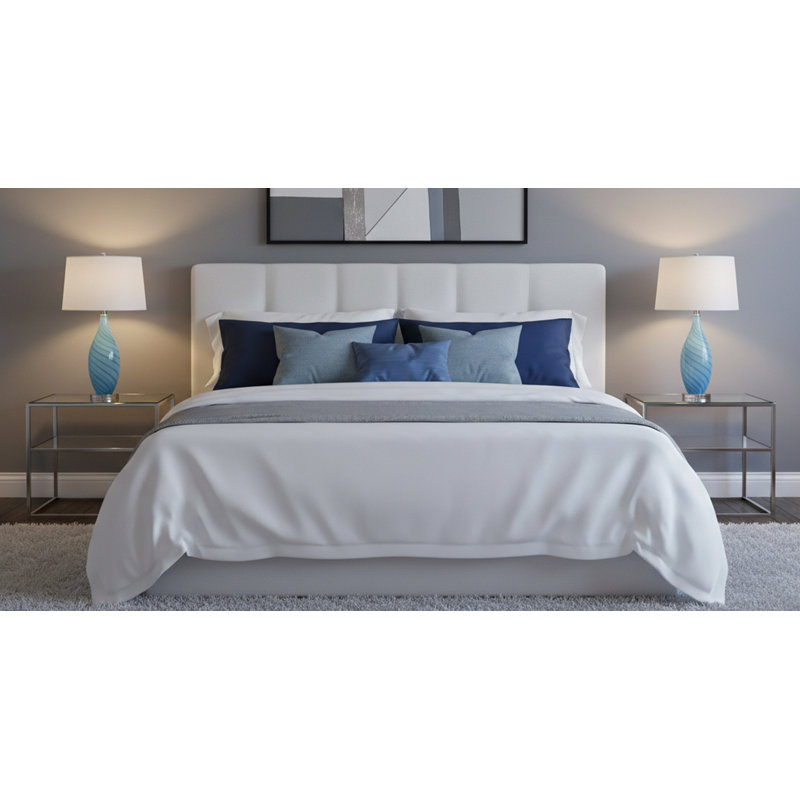 Scilla 30" Glass Table Lamp, Light Blue