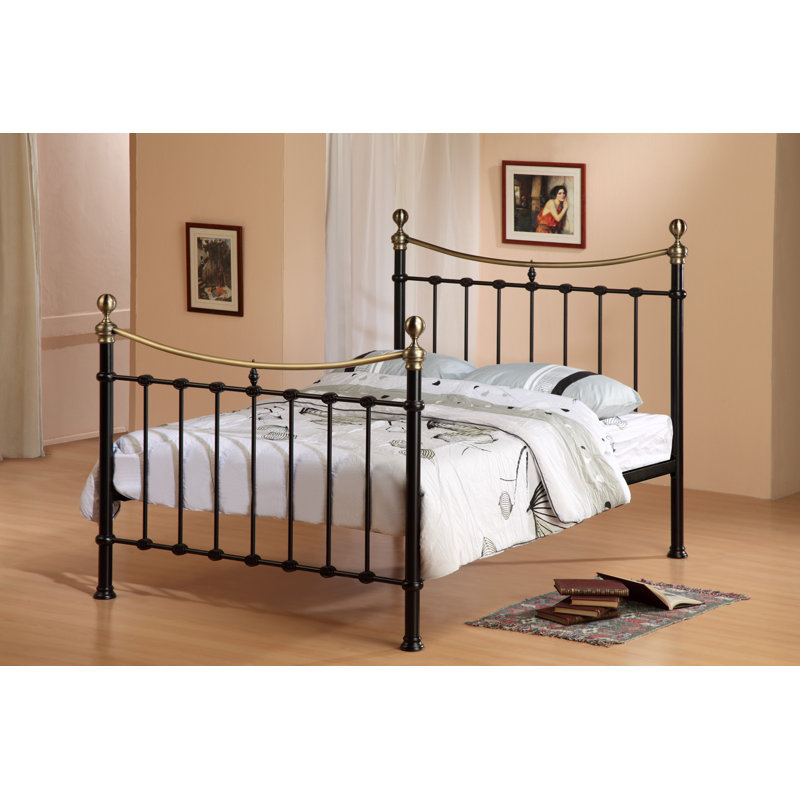 Solid Wood Bed, Black, Kingsize (5')