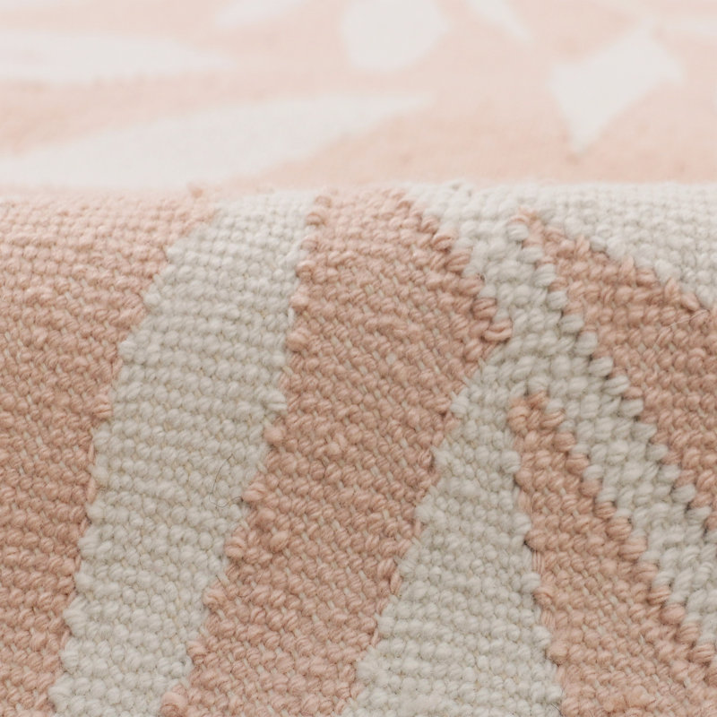 Floral Area Rug in Pale Pink, Rectangle 9' x 12'