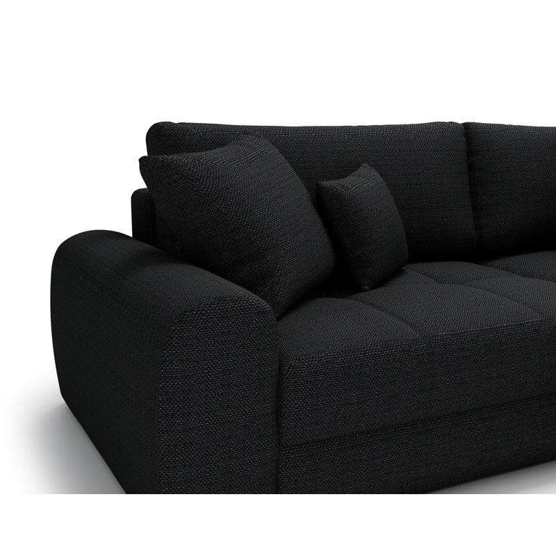 2 Seater Corner Sofa , Left Hand Facing, Black