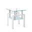 Solution de rangement pour salon, table d'appoint en verre trempé avec rangement, sophistication