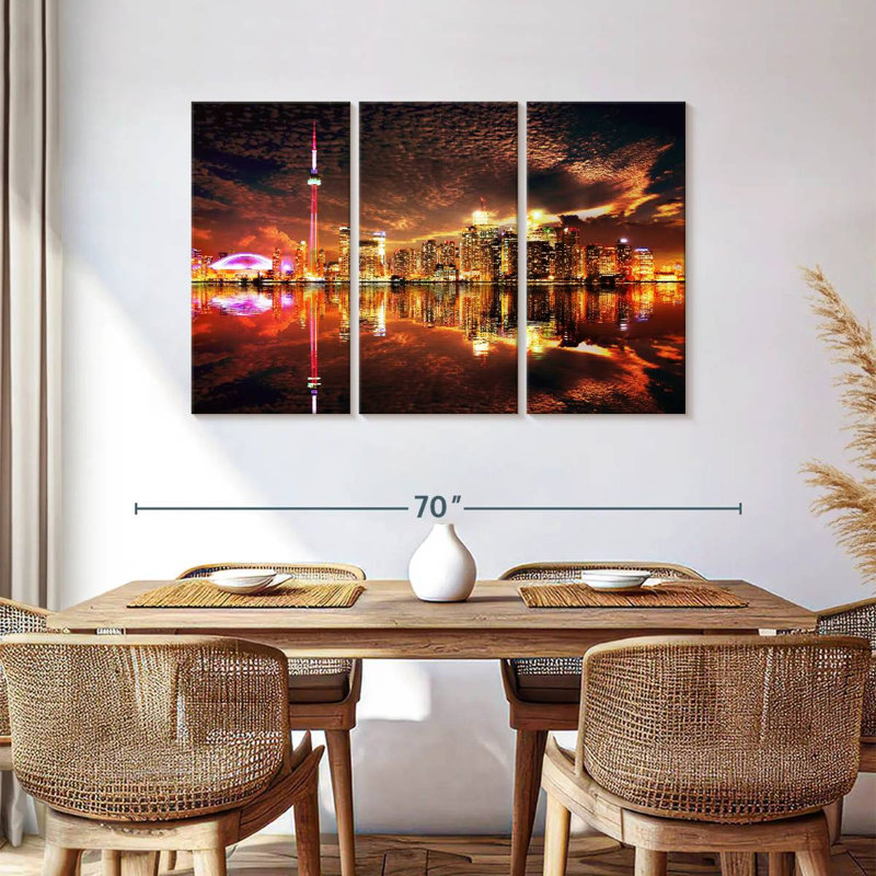 Rorry Glowing Toronto Skyline, 36" H x 57" W
