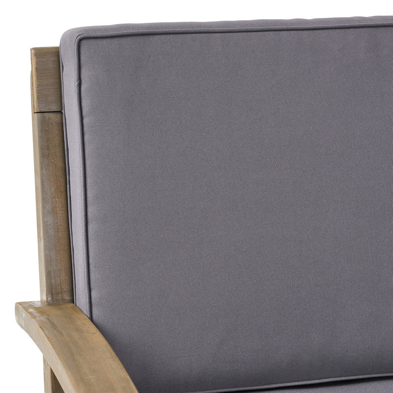 Chaises de patio à cadre en bois, Teck foncé, Gris