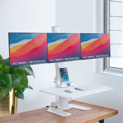 Electric Standing Desk Converter For 3 Monitors