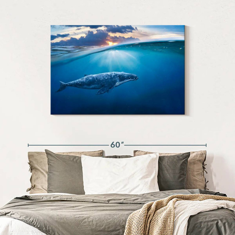 Brampt Blue Ocean Whale, 30" H x 45" W