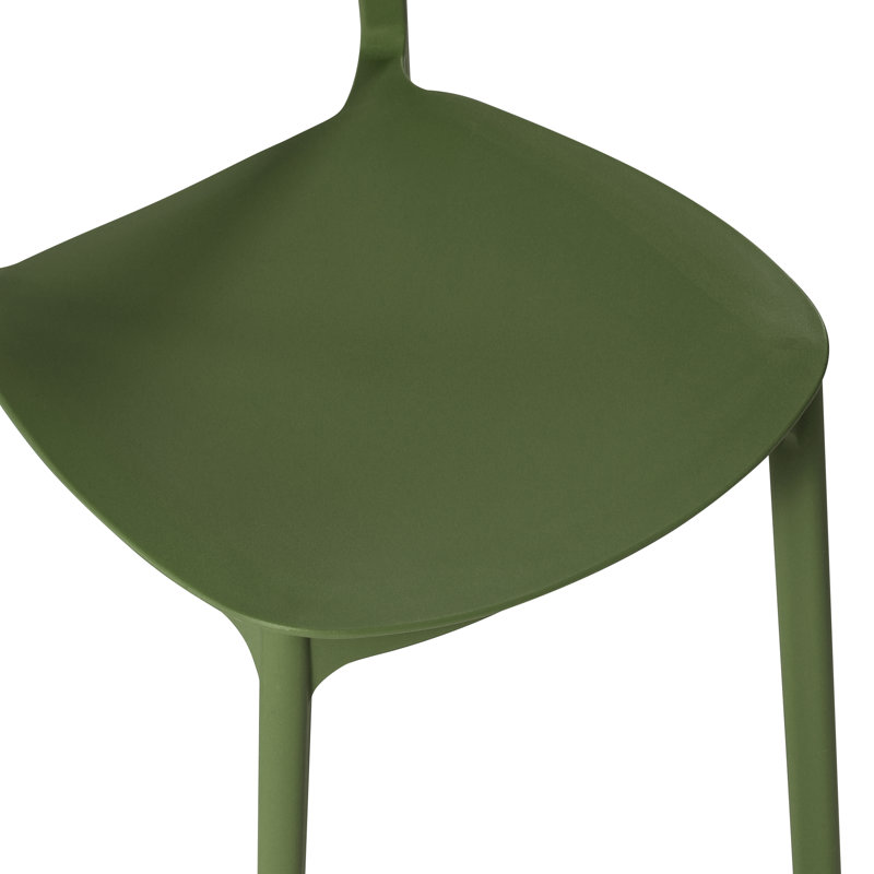 Chaise de salle à manger d'extérieur empilable, Vert