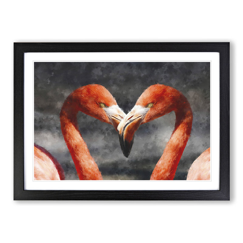 Pink Flamingo Vol.3 - Framed Print, 27cm H x 36cm W x 2cm D, Black Framed