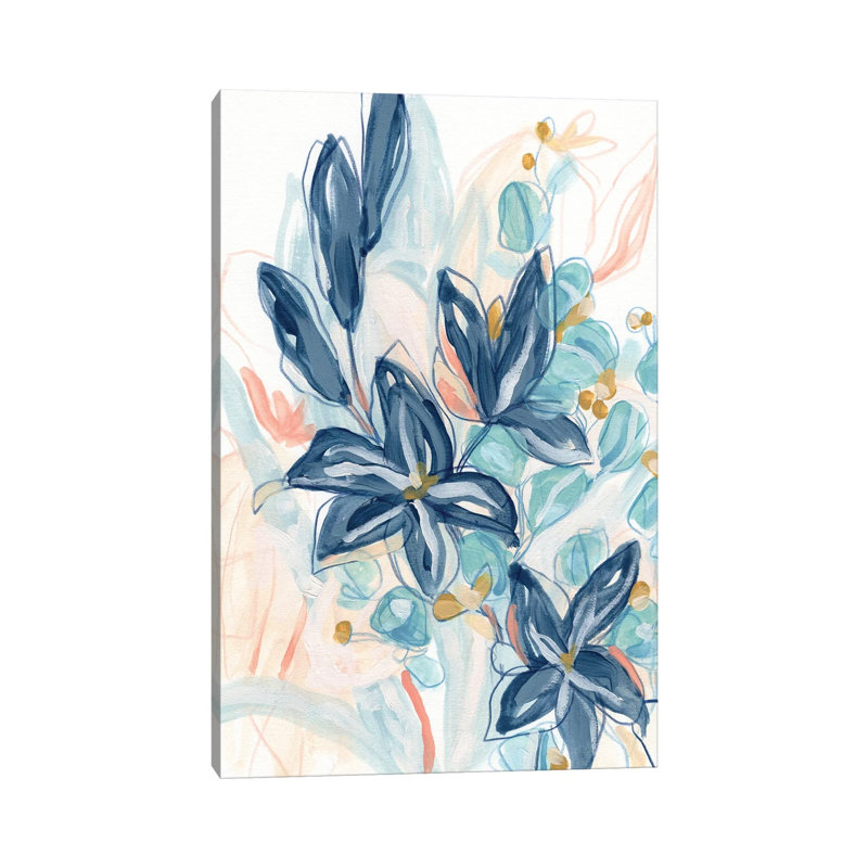 Blooming Blues II by June Erica Vess - Wrapped Canvas Print, 66.04 cm H x 45.72 cm W x 3.175 cm D
