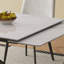 Table de salle à manger rétractable en pierre frittée, de conception rectangulaire moderne, avec des pieds en acier au carbone noir au bas, 83 pouces convenant à 6 à 8 sièges-55214644