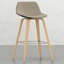 2 tabourets rembourrés de mousse avec placage en bois naturel et cadre moderne de style Mid-Century