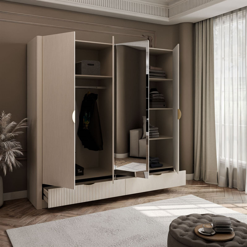 4 Door Manufactured Wood Wardrobe
