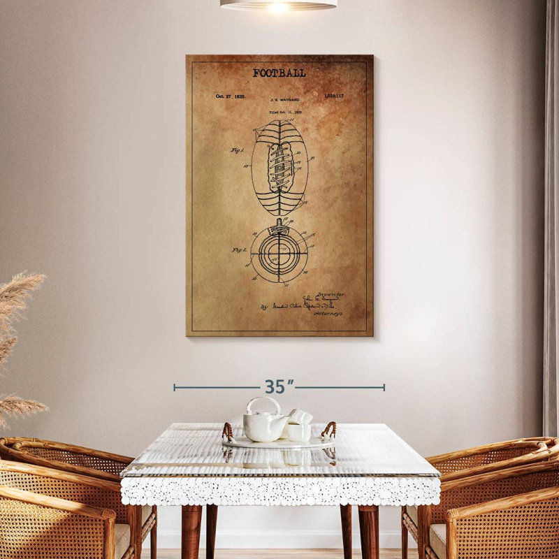 " Football Patent " by Patent Hunter, 48" H x 32" W 