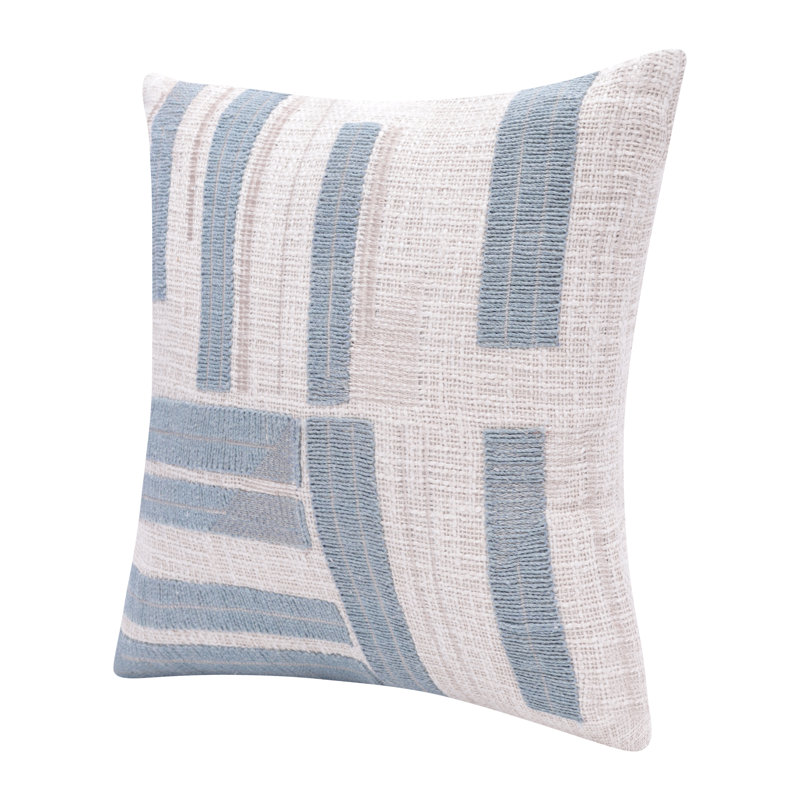 Coussin en coton Malachy, Bleu clair, Inférieur